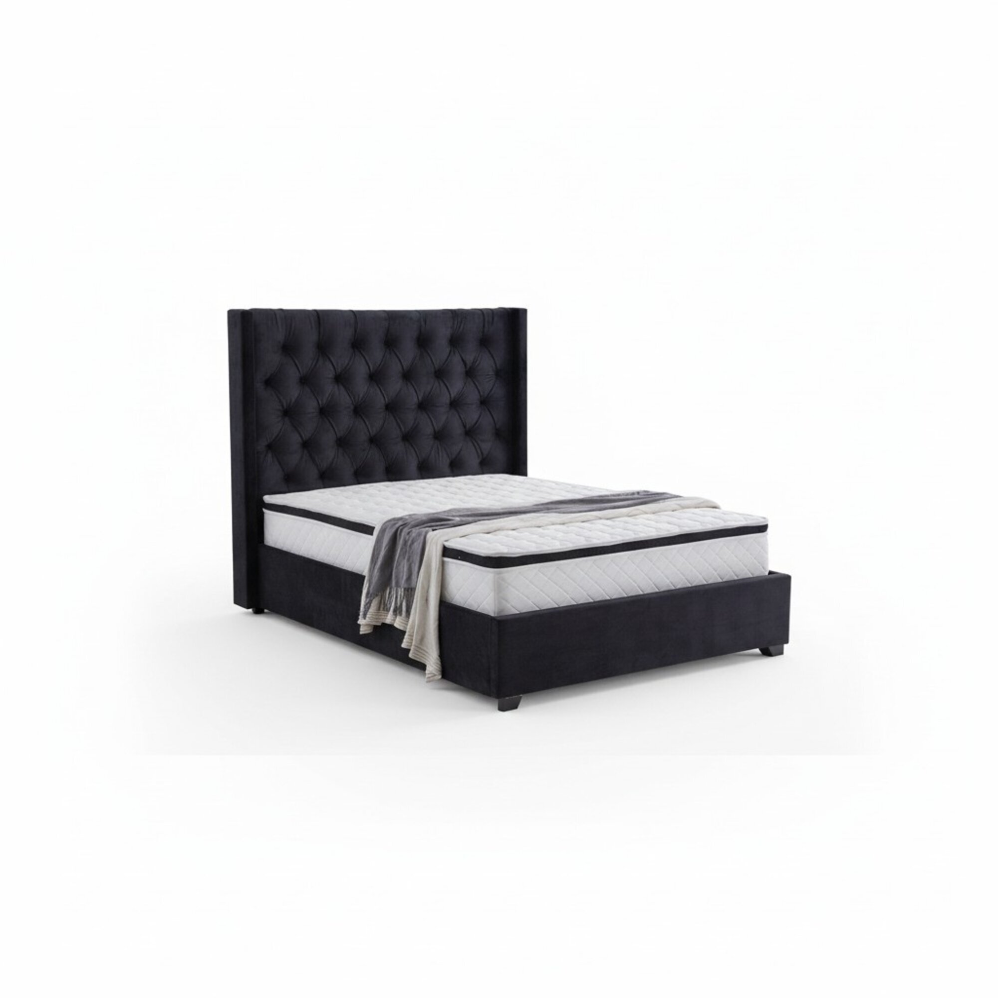 Design Chesterfield Bett Leder Hotel Betten Schlafzimmer Neu Samt Polster