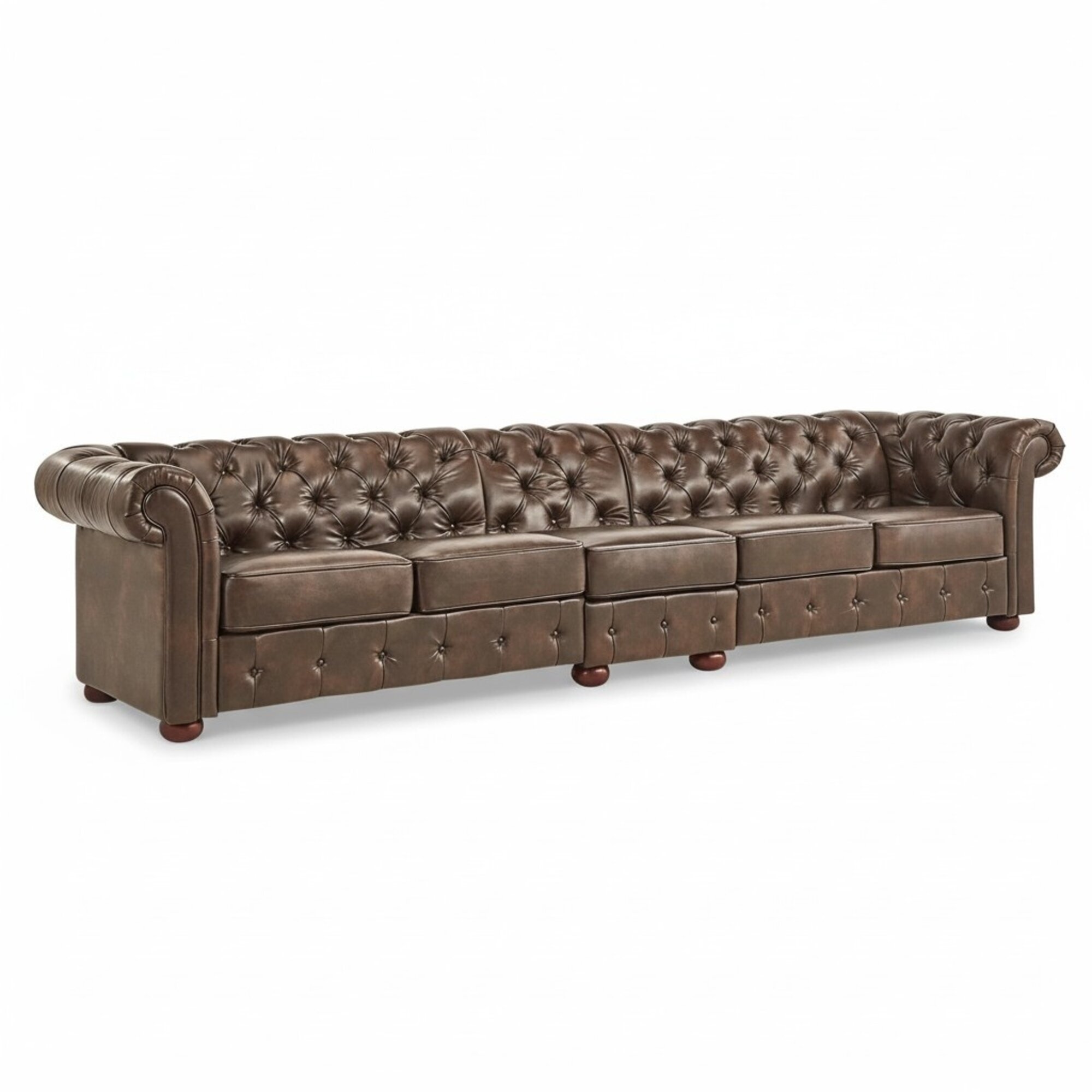 Design Chesterfield XXL Big Sofa 5-Sitzer Couch Leder Couch Polster Sofas Neu
