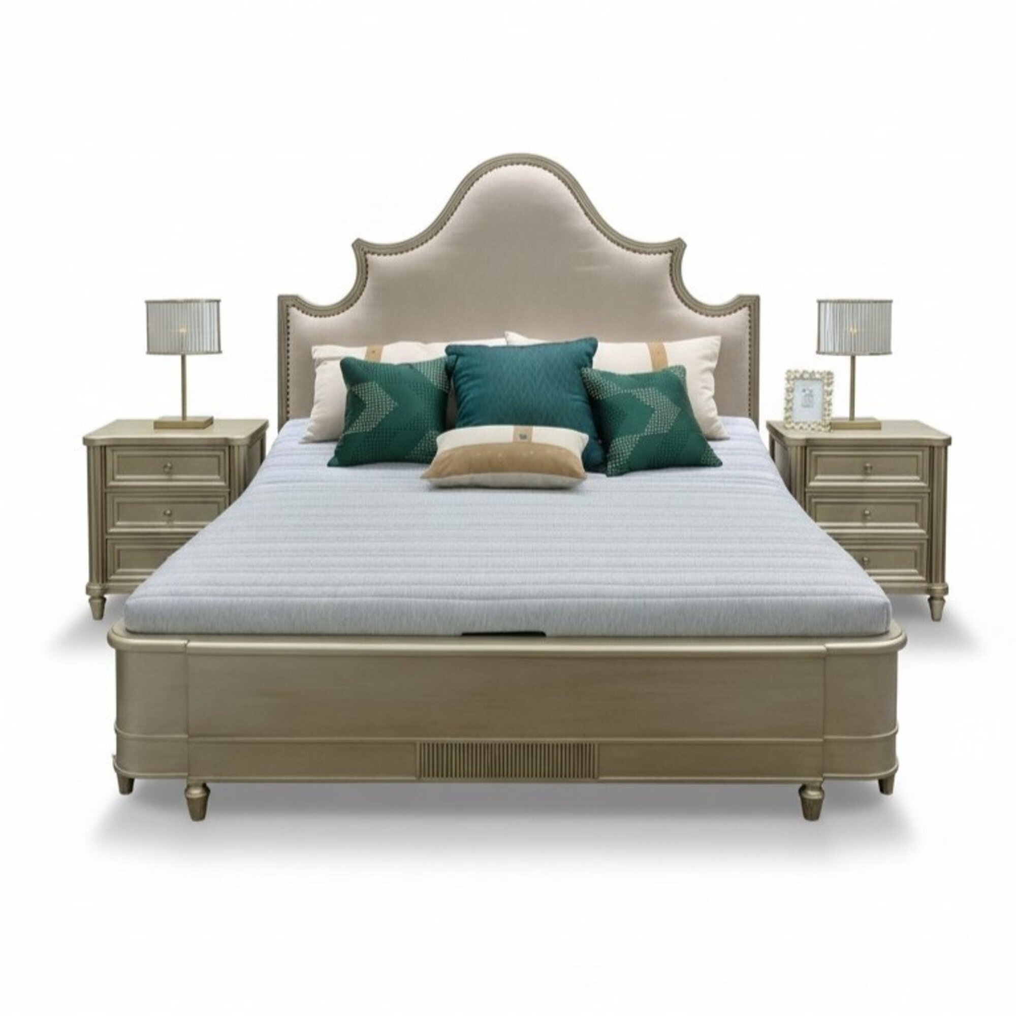 Design Doppel Hotel Betten Schlafzimmer Holz MÃ¶bel Bett Polster Holz 180x200 Neu