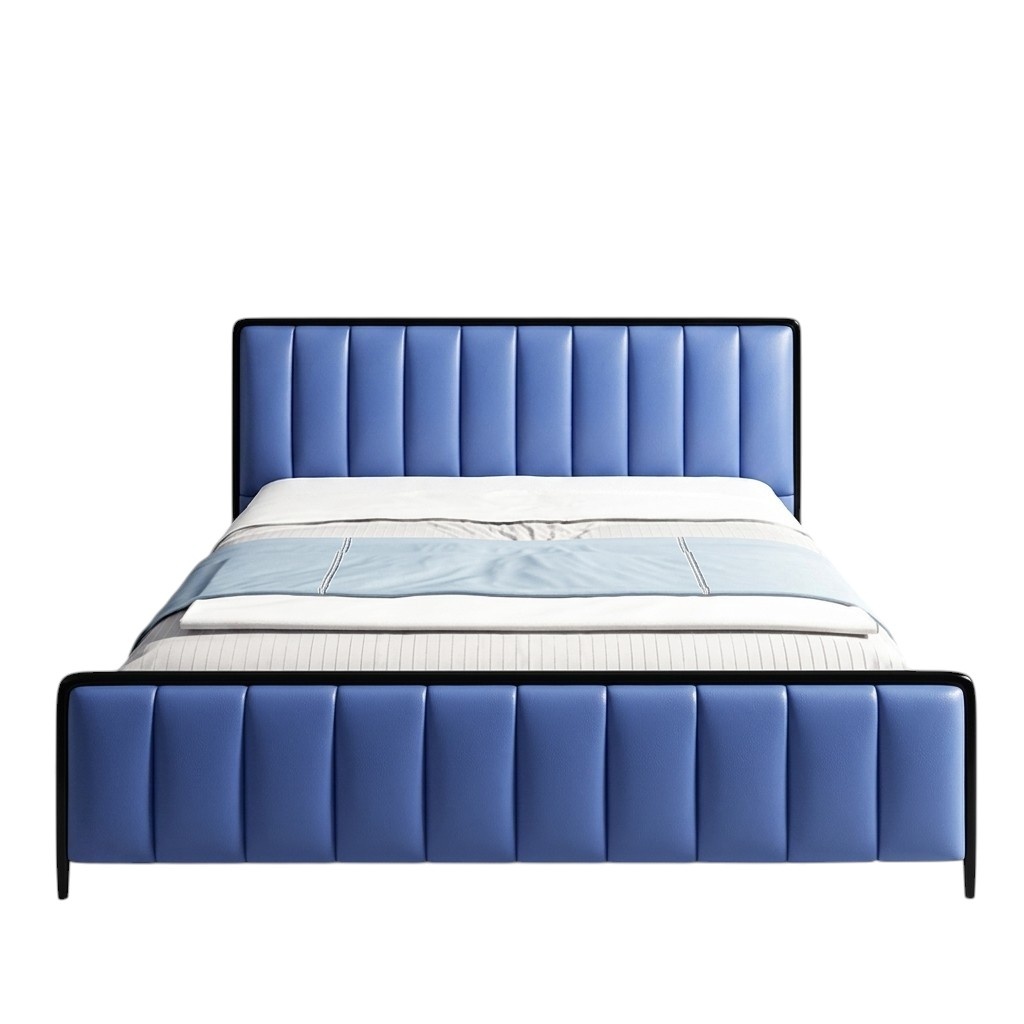 Design Doppelbett Lederbett Betten Bett Leder Schlafzimmer Polster Ehe 180x200