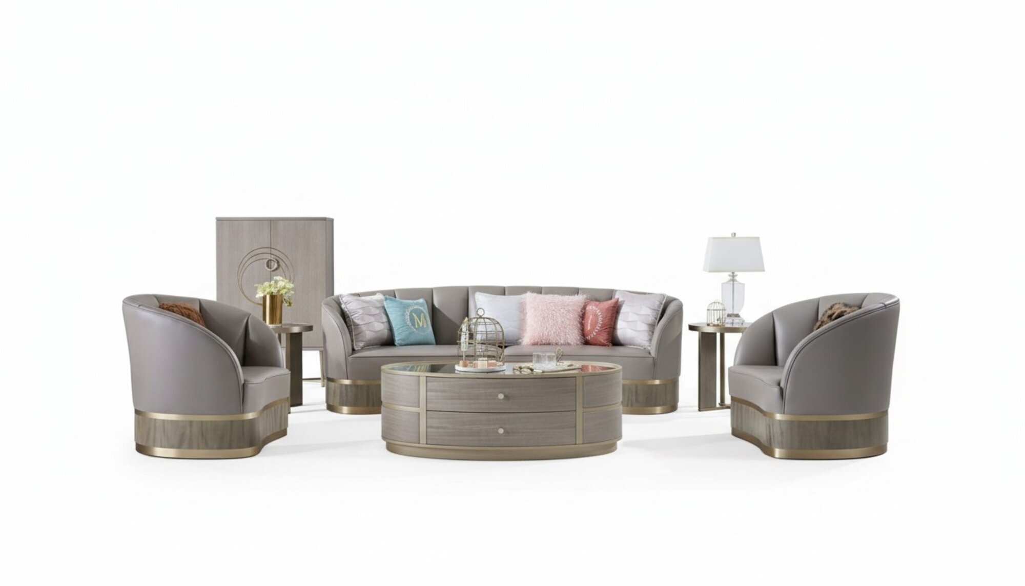 Design Einrichtung MÃ¶bel Sofagarnitur 3+1 Sitzer Couch Polster Set Ledersofa
