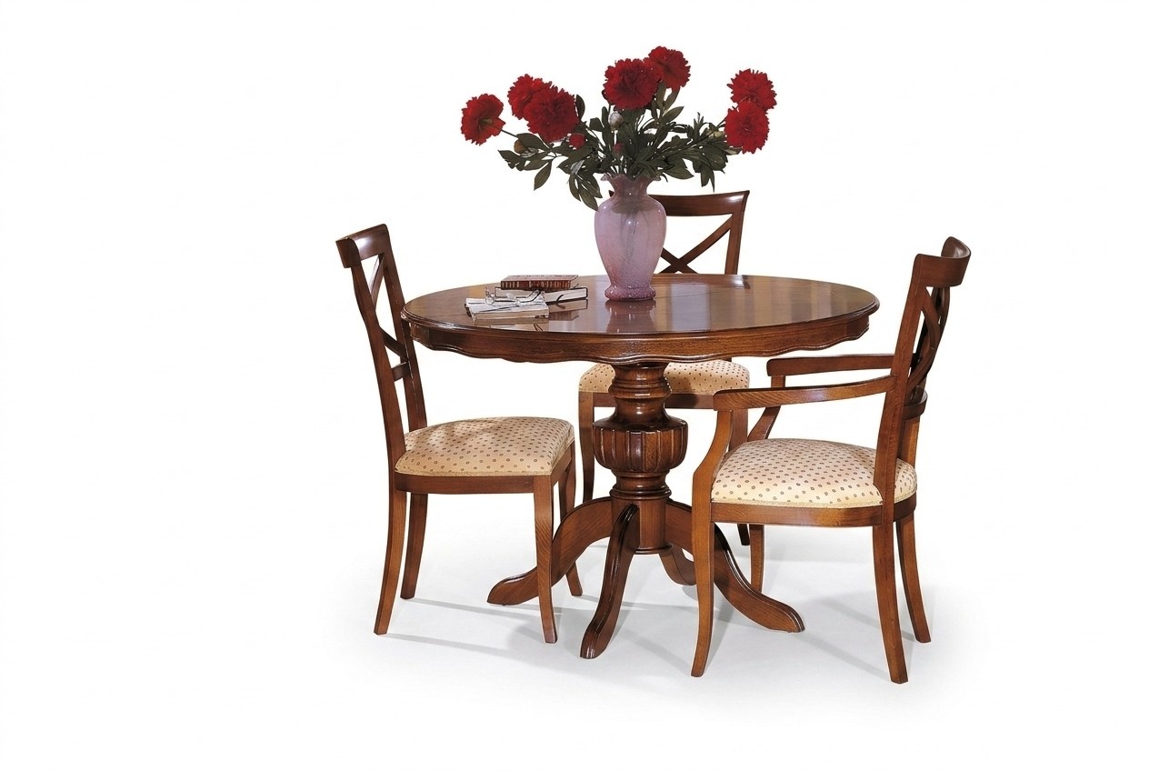Design Ess Zimmer Rund Tisch Set Garnitur 4 tlg Sets Italienische MÃ¶bel Komplett