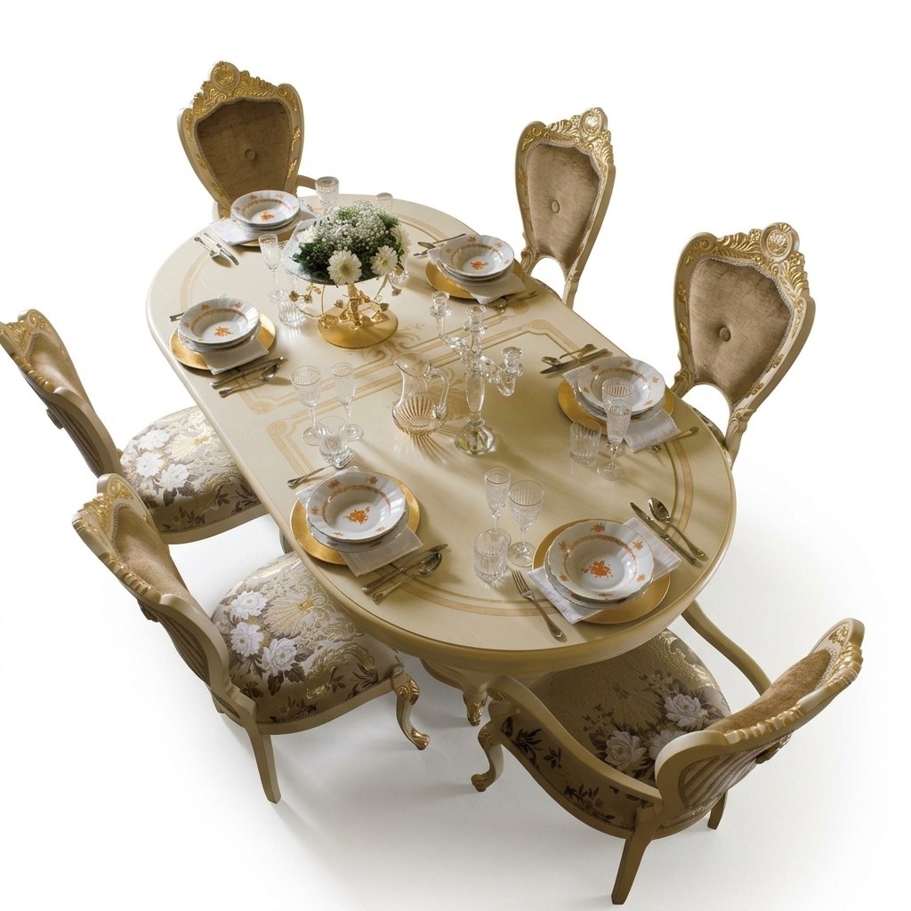 Design Esszimmer Set Garnitur Holz MÃ¶bel 2x StÃ¼hle mit Armlehnen 4x Stuhl 7tlg.