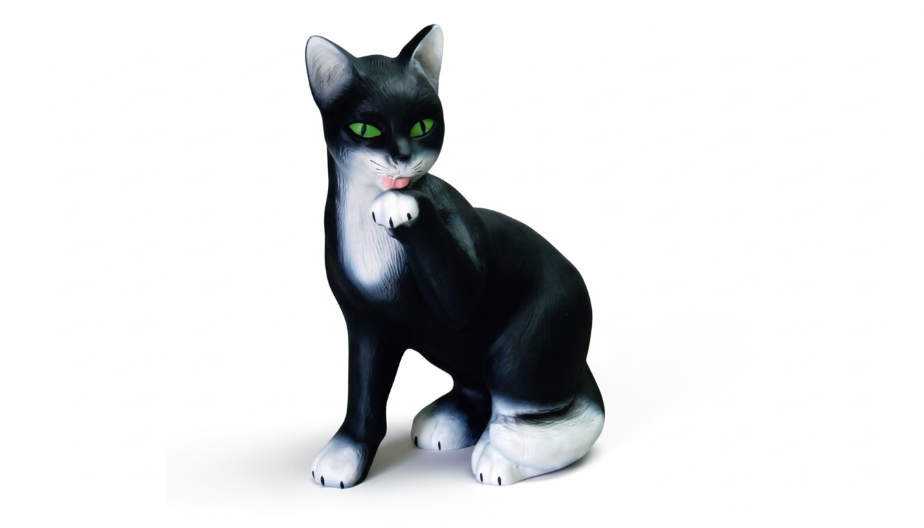 Design Katze waschen Figur Statue Skulptur Figuren Skulpturen