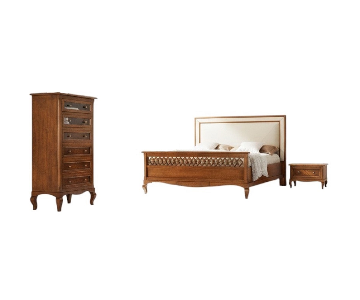 Design Klassische Luxus MÃ¶bel Modern Bett 2x Nachttisch 4tlg Schlafzimmer Set