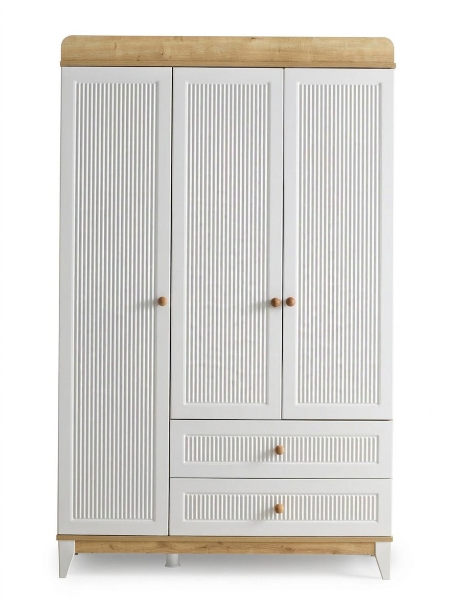 Design Kleiderschrank Holzschrank Schrank MÃ¶bel Holz WeiÃ Neu