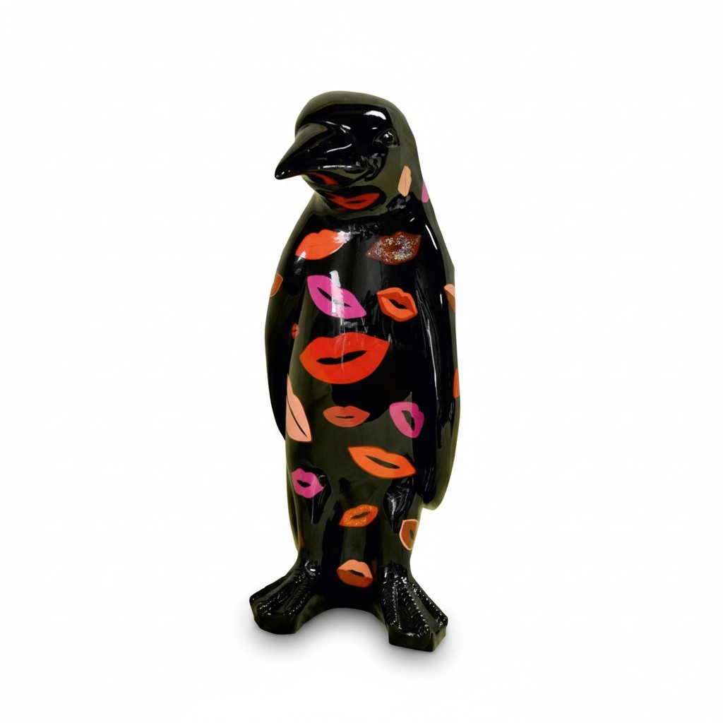 Design Luxus Figur Skulptur Handarbeit Pinguin Tier Skulpturen