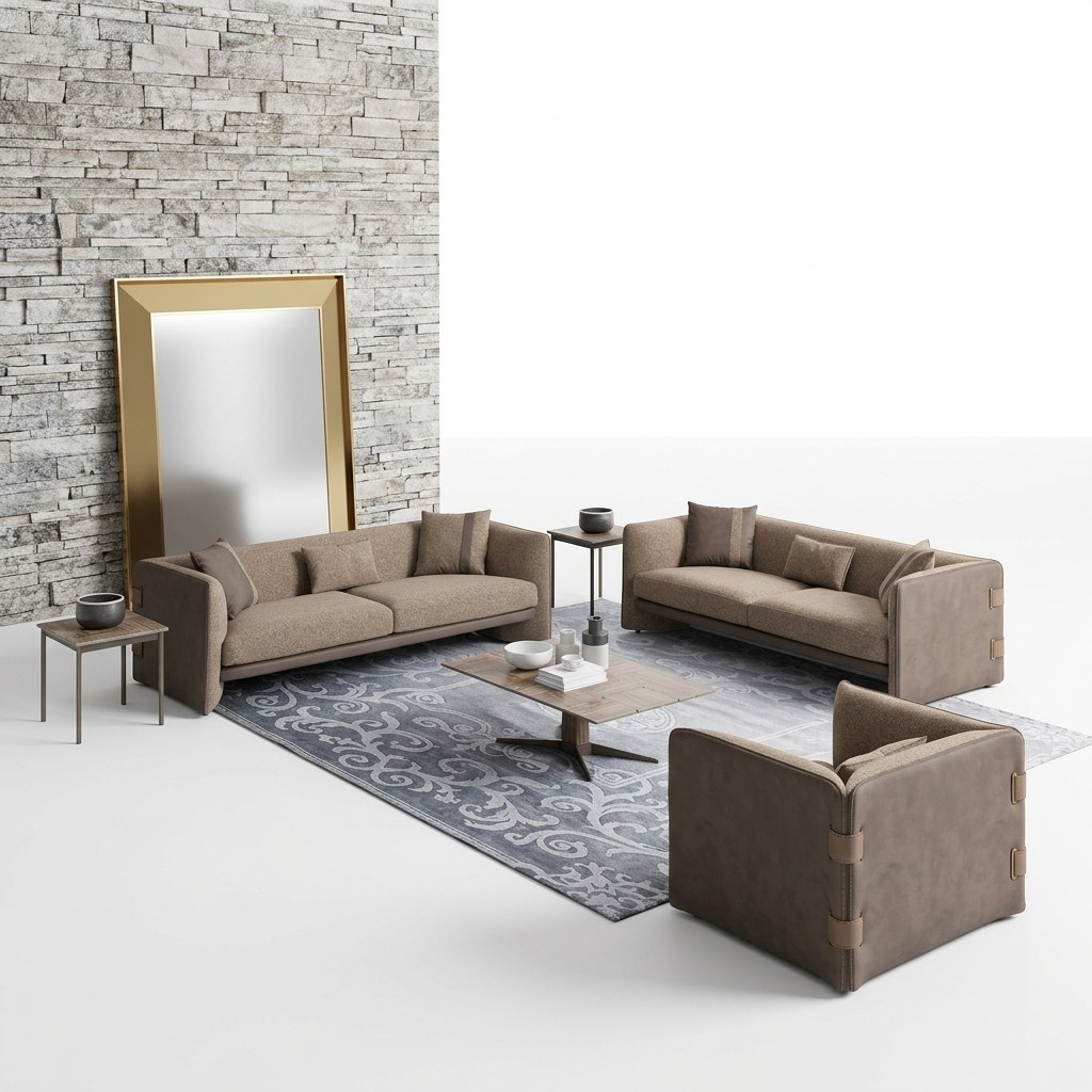Design Luxus Wohnzimmer 6tlg Garnitur PolstermÃ¶bel Einrichtung Dreisitzer Sofas