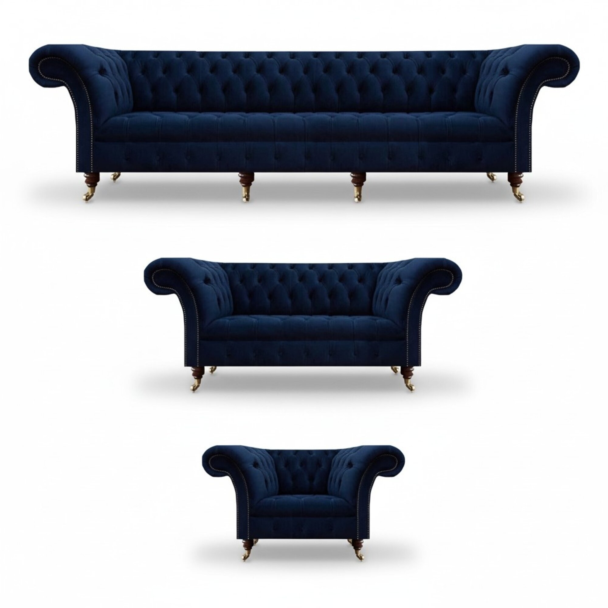 Design MÃ¶bel Komplett 3tlg Wohnzimmer Sofas Couch Chesterfield 4+2+1 Textil