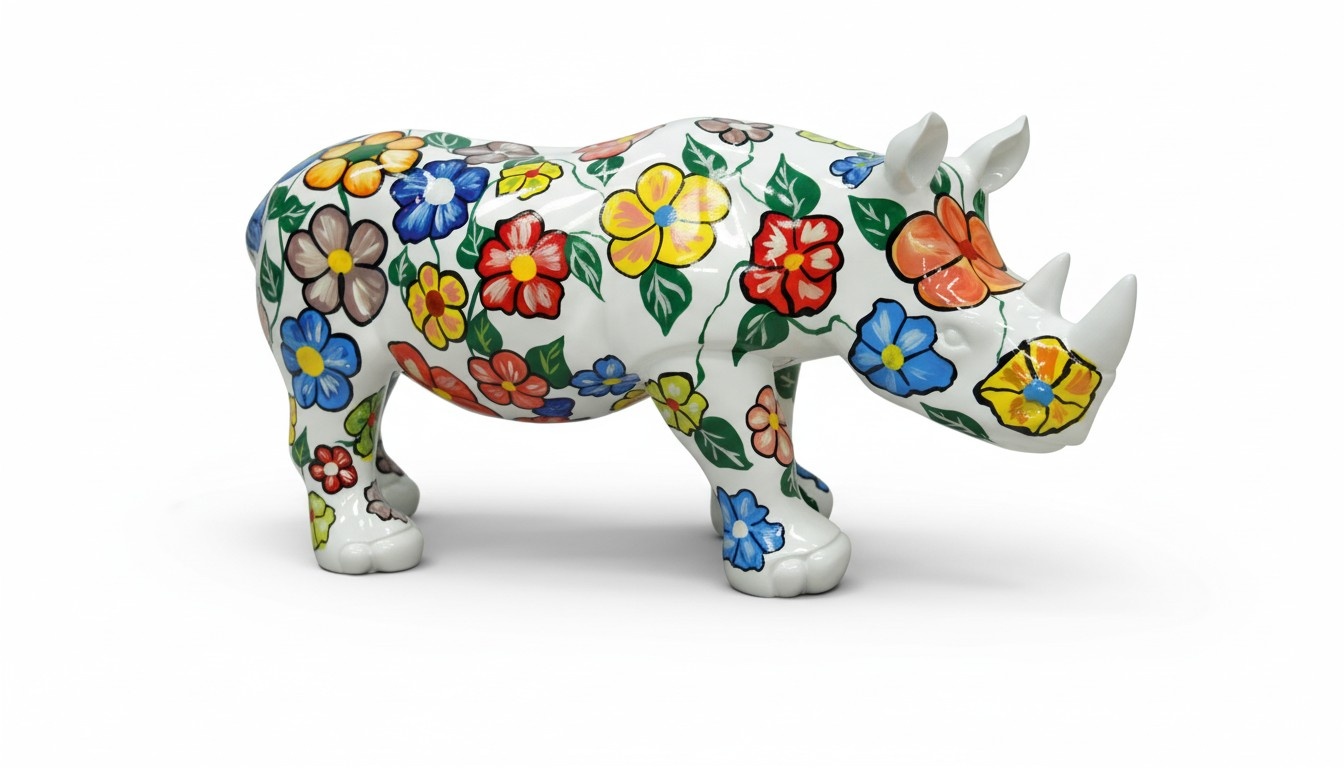 Design Nashorn Figur Abstrakt Statue Skulptur Figuren Skulpturen Dekoration