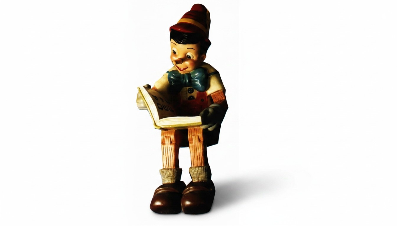 Design Pinocchio Figur Statue Skulptur Figuren Karikatur Skulpturen Dekoration