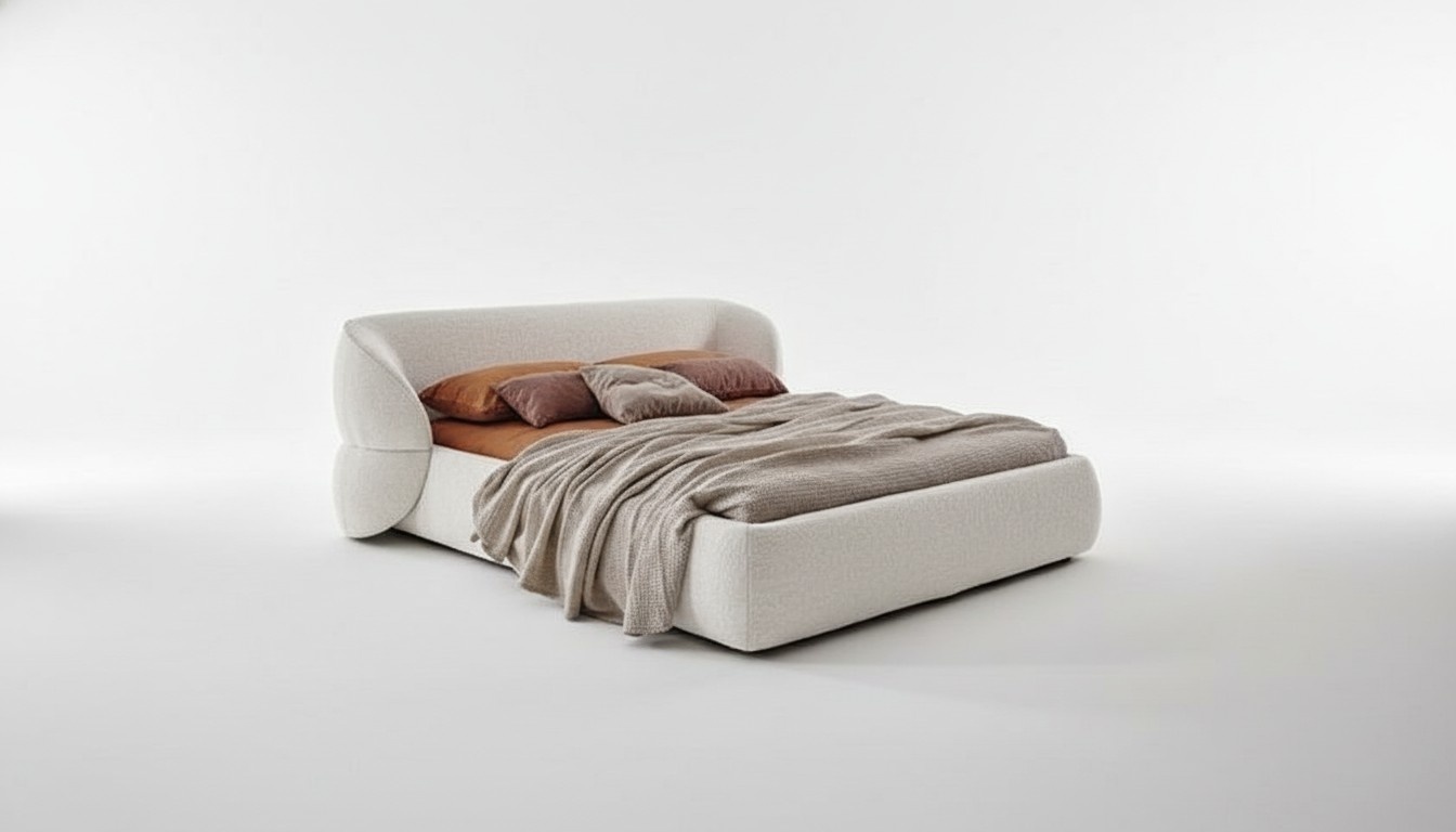 Design Polsterbett Modernes Schlafsofa MÃ¶bel Grau Kuschelig Stoffbezug Elegant