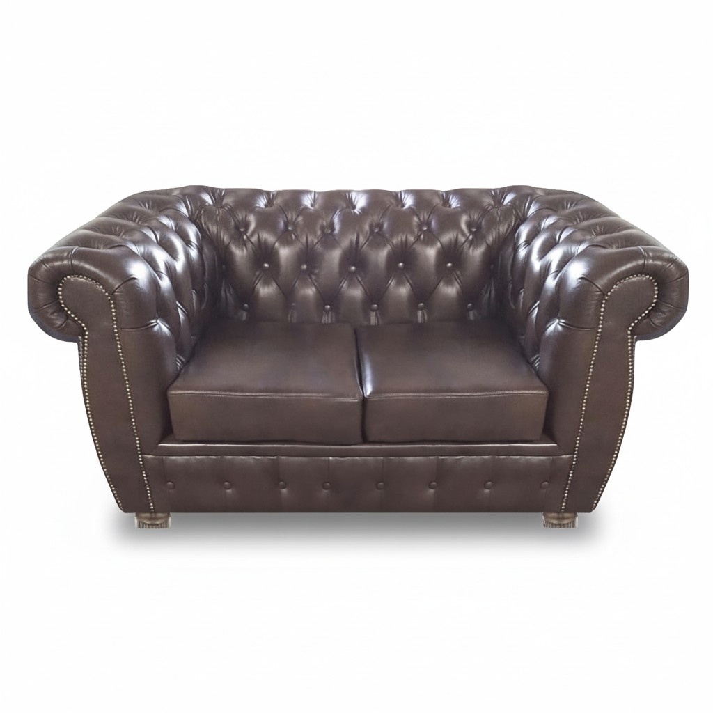 Design PolstermÃ¶bel Sofa Zweisitzer Couch Braun Chesterfield MÃ¶bel Sitz Neu