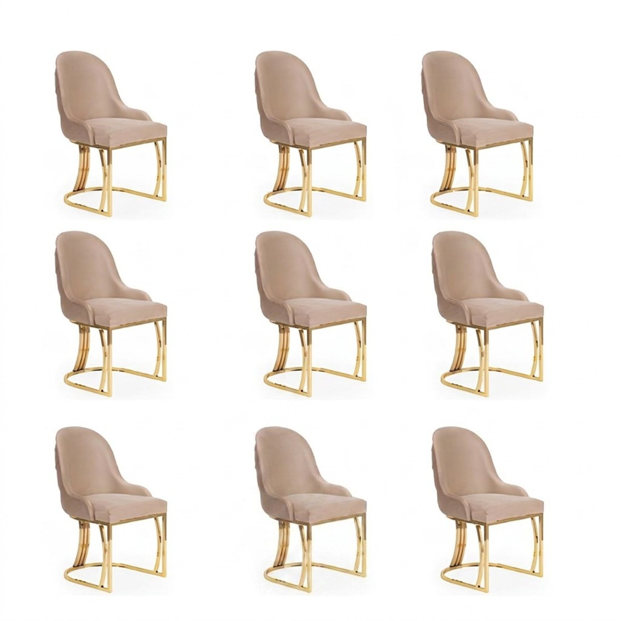 Design Stuhl Set 8x Sessel Edelstahl Textil Polster StÃ¼hle Esszimmer