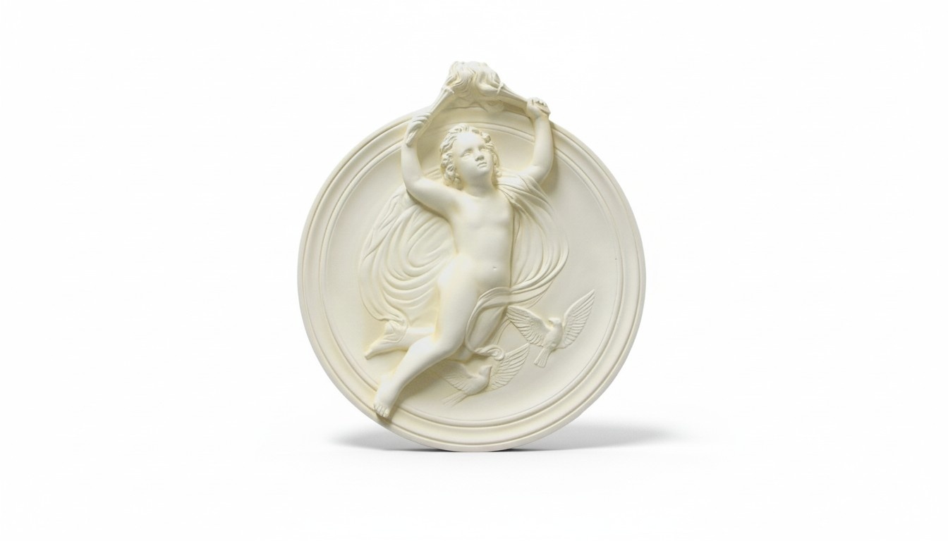 Design Wand Bild Relief Engel 3D Figur Statue Skulptur