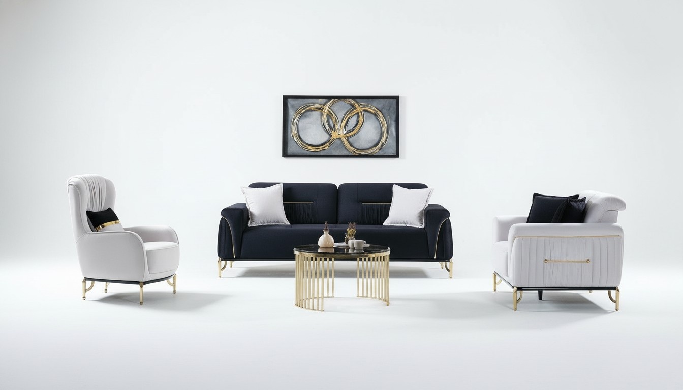 Design Wohnzimmer Set Sofagarnitur 3+3+1 Wohnzimmer MÃ¶bel Garnituren