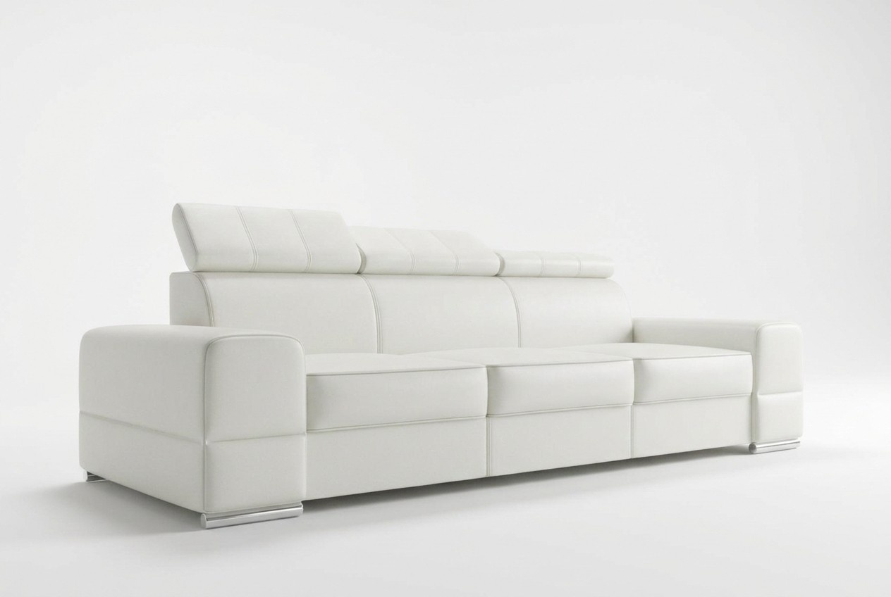 Design xxl Couchen Sofa 4 - Sitzer Couch Leder Polster WeiÃ Luxus Sofa Viersitz
