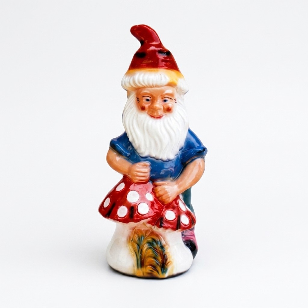 Design Zwerg mit Pilz Figur Statue Skulptur Figuren Skulpturen Dekoration