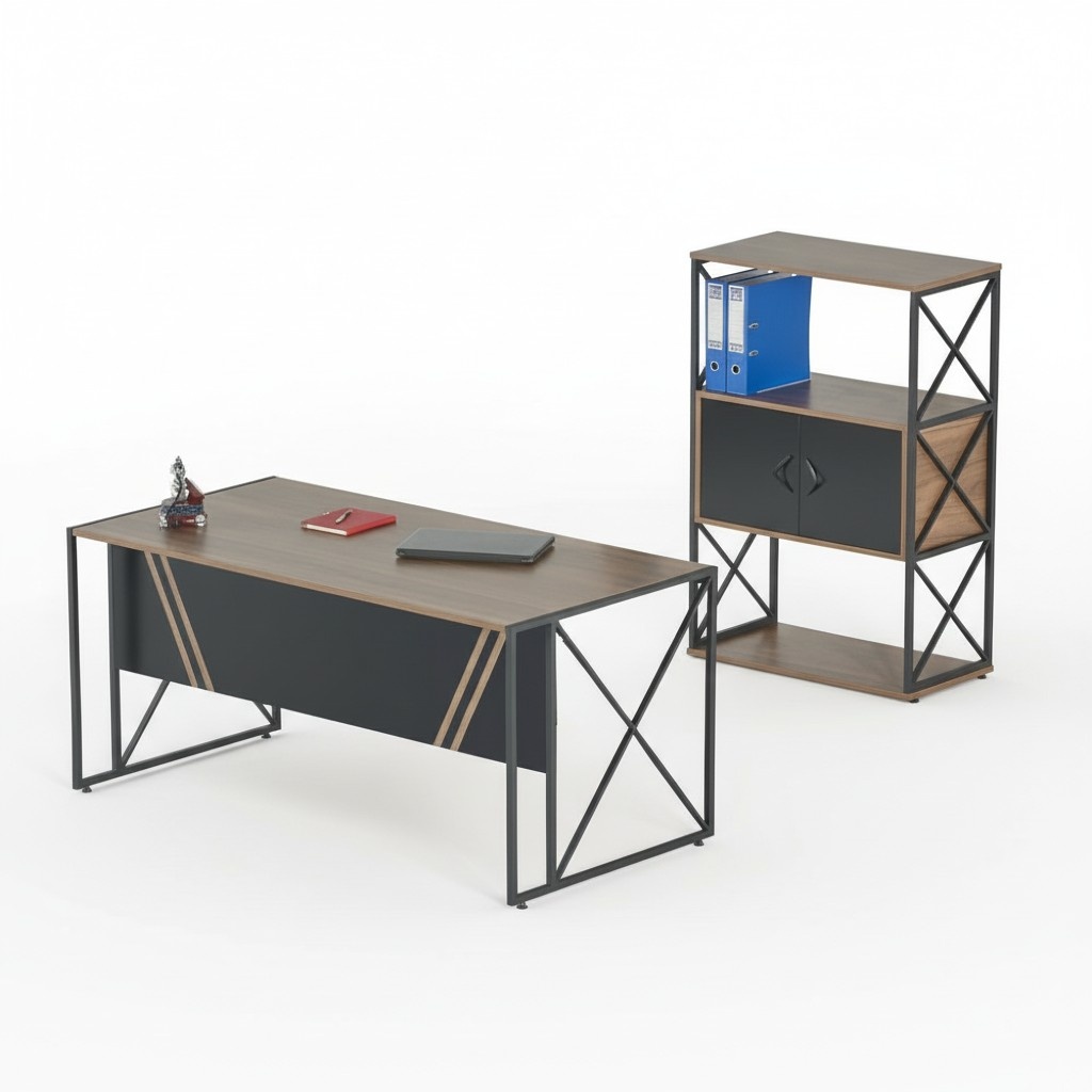 Designer Arbeitszimmer Set LuxuriÃ¶ser BÃ¼rotisch Moderner Aktenschrank