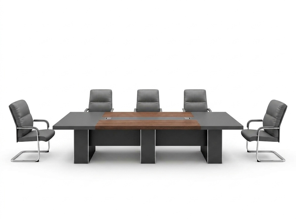 Designer Besprechungstisch GroÃer BÃ¼rotisch Grauer Edler Konferenztisch