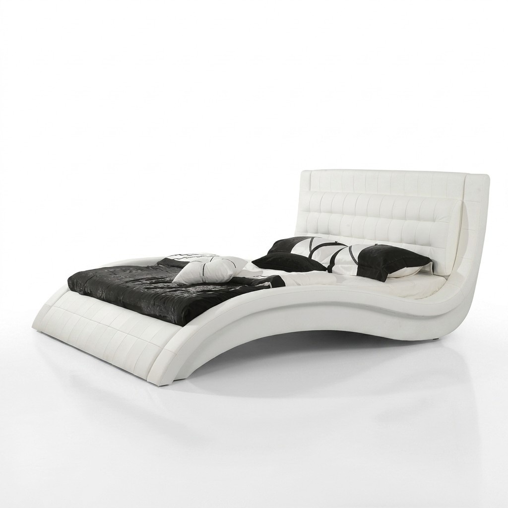 Designer Bett Ehebett Doppelbett Polsterbett Schlafzimmer Lederbett Neu