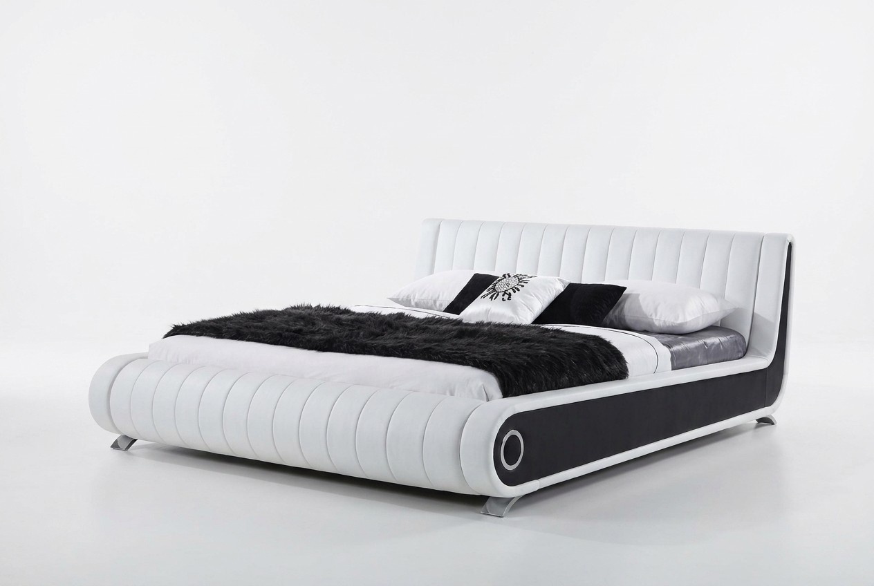 Designer Bett Ehebett Polsterbett Schlafzimmer Lederbett Neu Betten