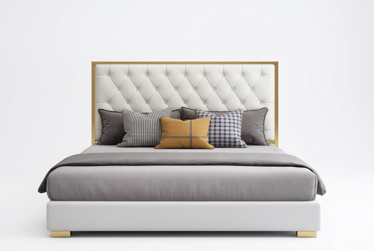 Designer Bett Schlafzimmer Betten Hotel Leder Luxus Polster Sitz Bettgestell