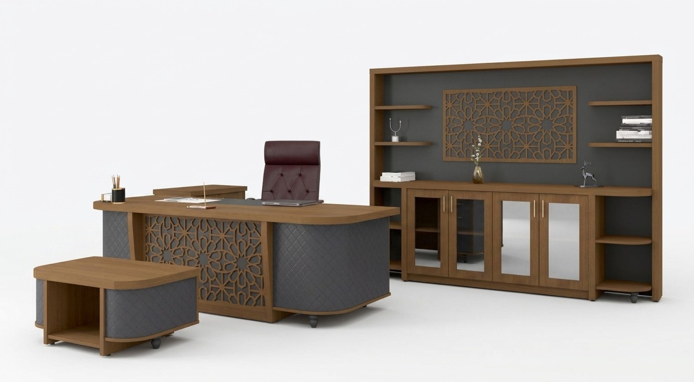 Designer BÃ¼ro Garnitur Arbeitszimmer MÃ¶bel Luxus Set Schreibtisch 4tlg