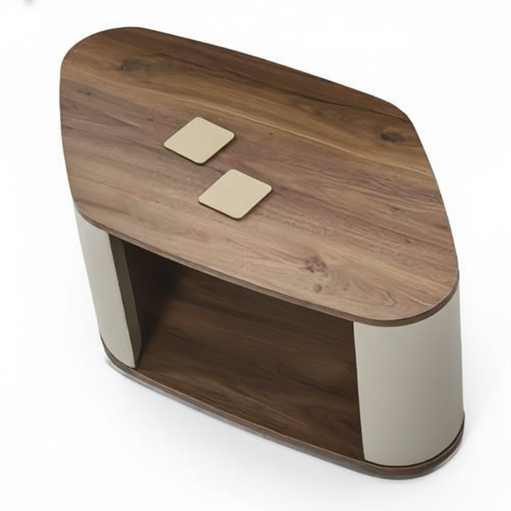 Designer Couchtisch Mit Regal Holztisch Stauraum Arbeitszimmer BÃ¼romÃ¶bel