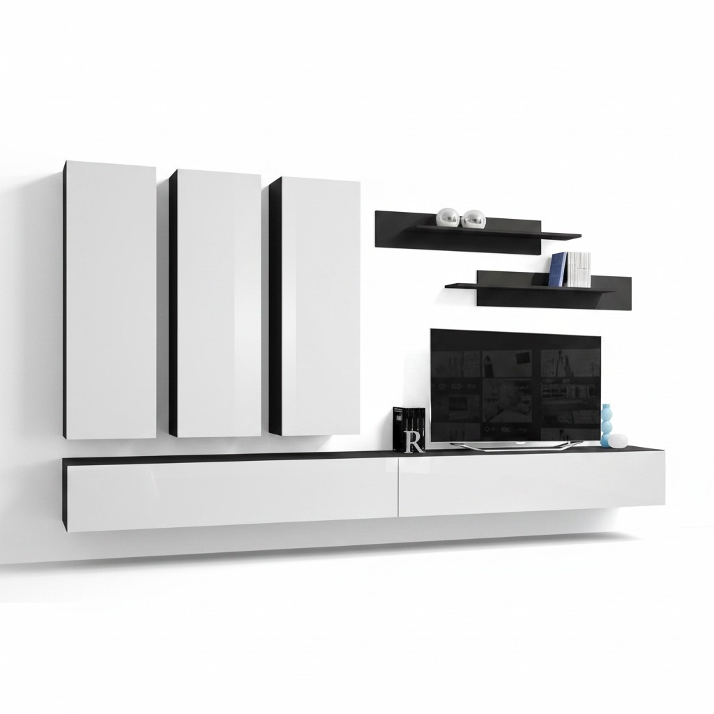 Designer Einrichtung Luxus Wohnwand TV StÃ¤nder Sideboard Regale WohnzimmermÃ¶bel