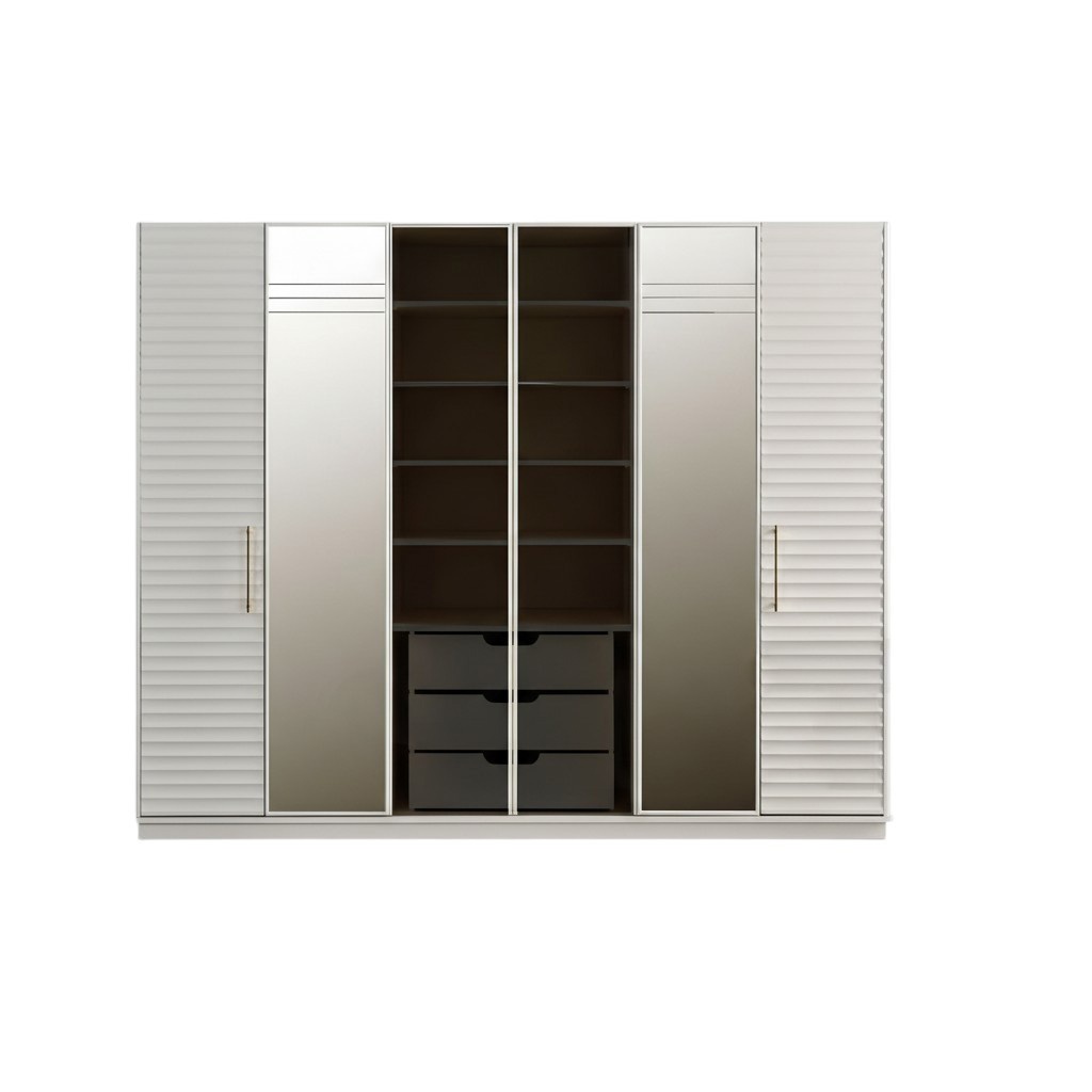 Designer Kleiderschrank mit Spiegel Schlafzimmer Luxus MÃ¶bel Schrank