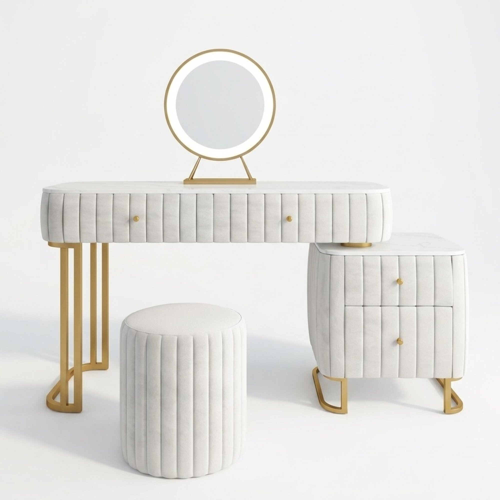 Designer Konsolen Schminktisch Kosmetik Tisch Spiegel Deko Kommode Frisier