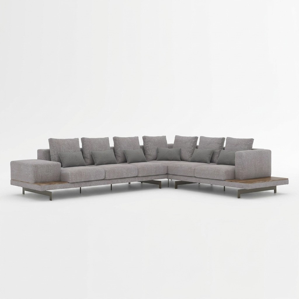 Designer Neu Ecksofa L-Form Grau Textil MÃ¶bel Wohnzimmer Einrichtung