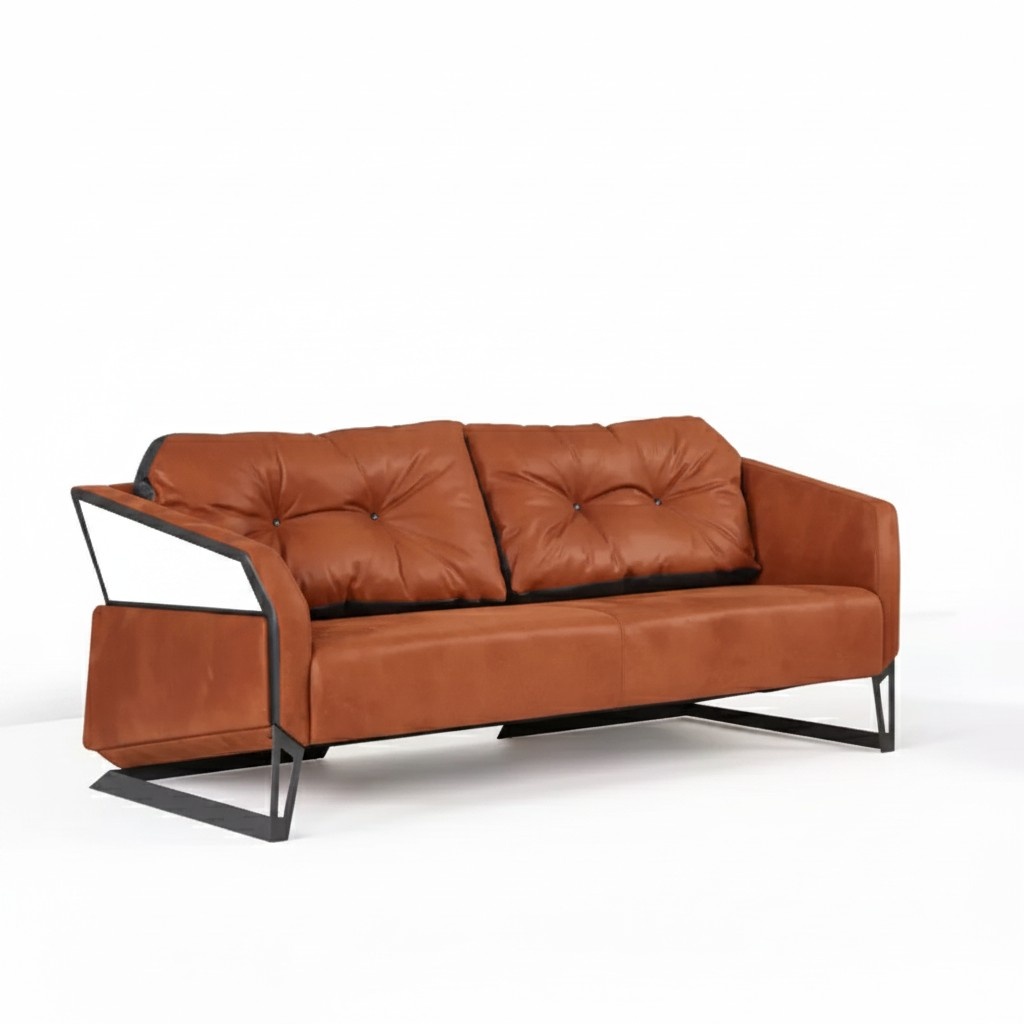 Designer Orange Sofa Arbeitszimmer BÃ¼romÃ¶bel Couch 3 Sitzer Neu