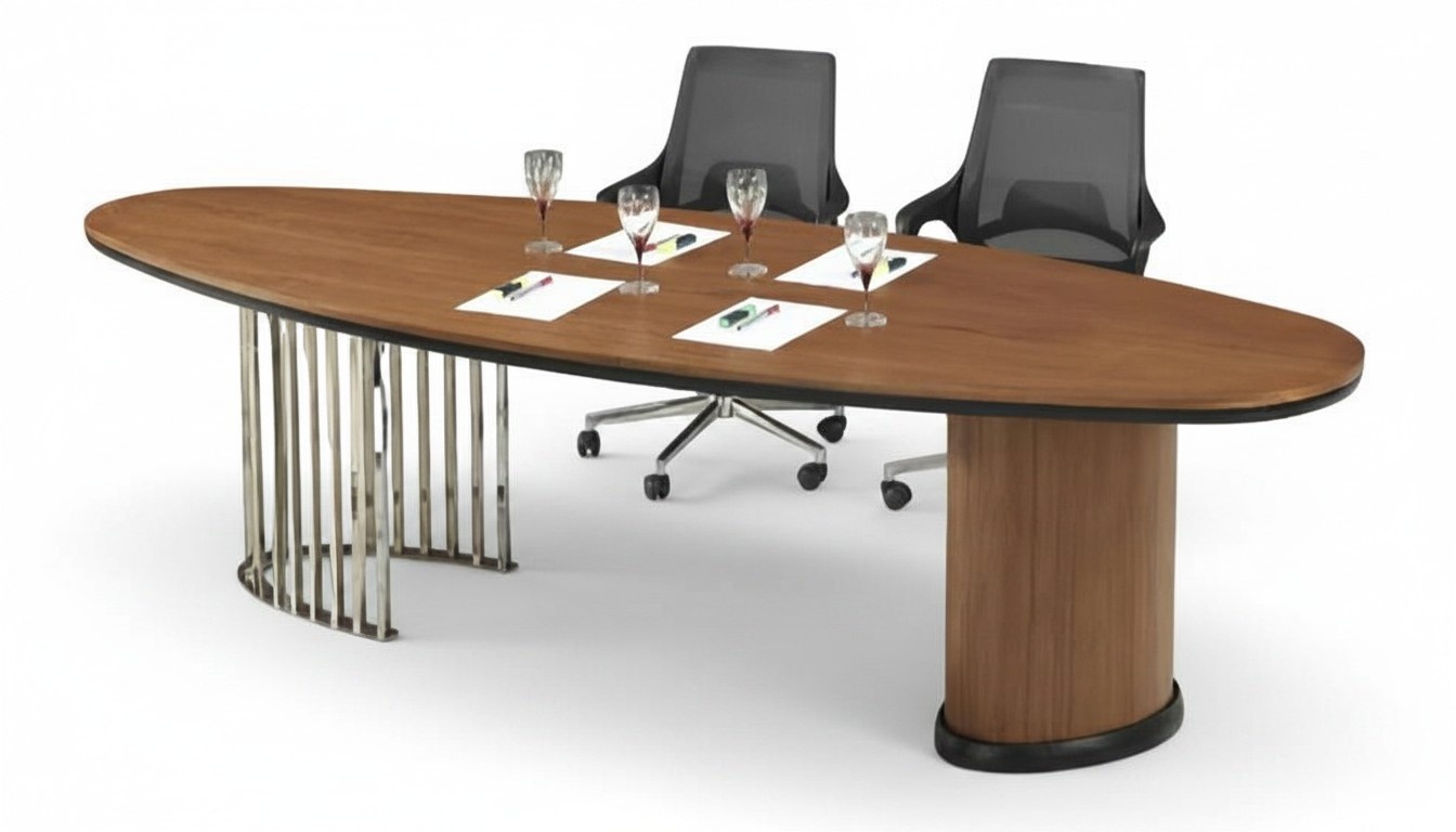 Designer Oval Schreibtisch BÃ¼rotisch Arbeitstisch Metall Bein BÃ¼romÃ¶bel
