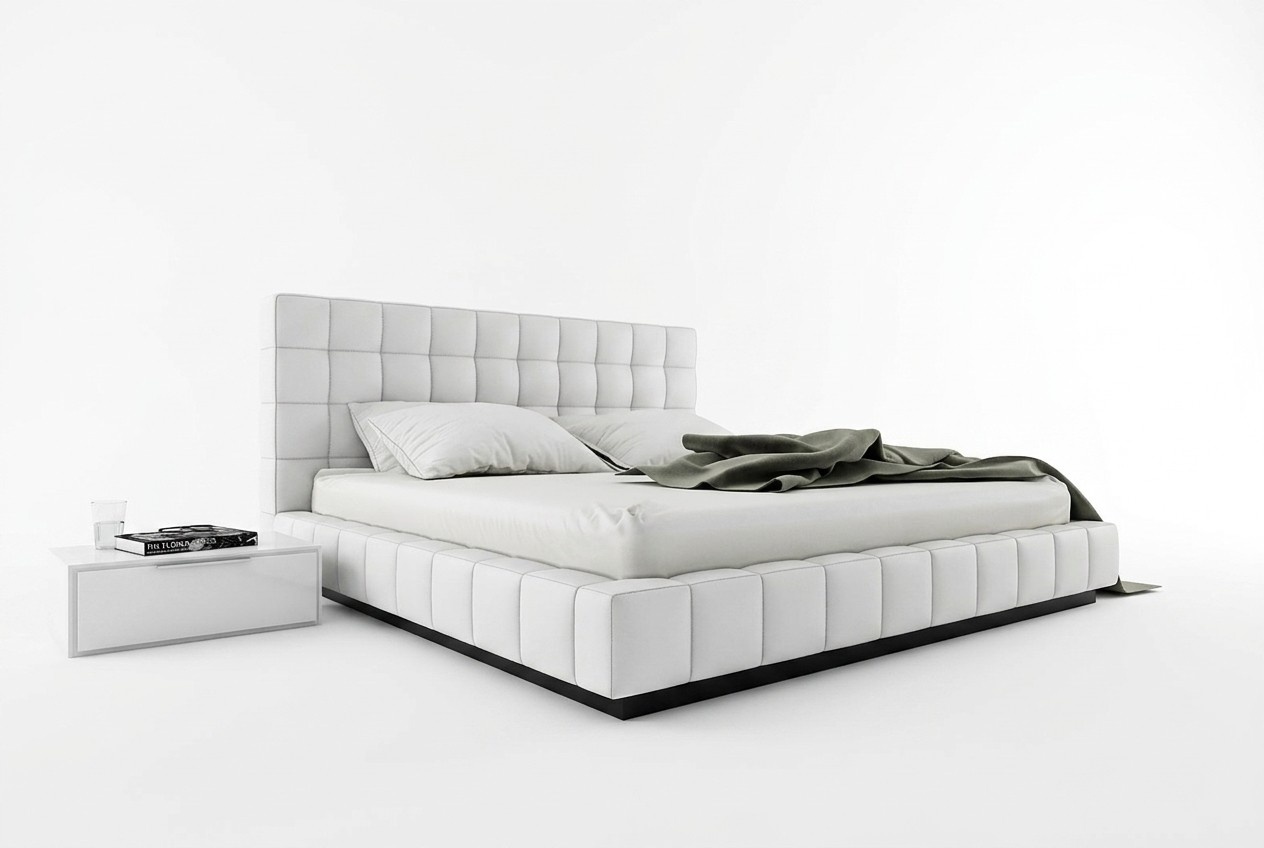 Designer Polsterbett Bett WeiÃ Betten Lederbett Doppelbett Ehebett Designerbett