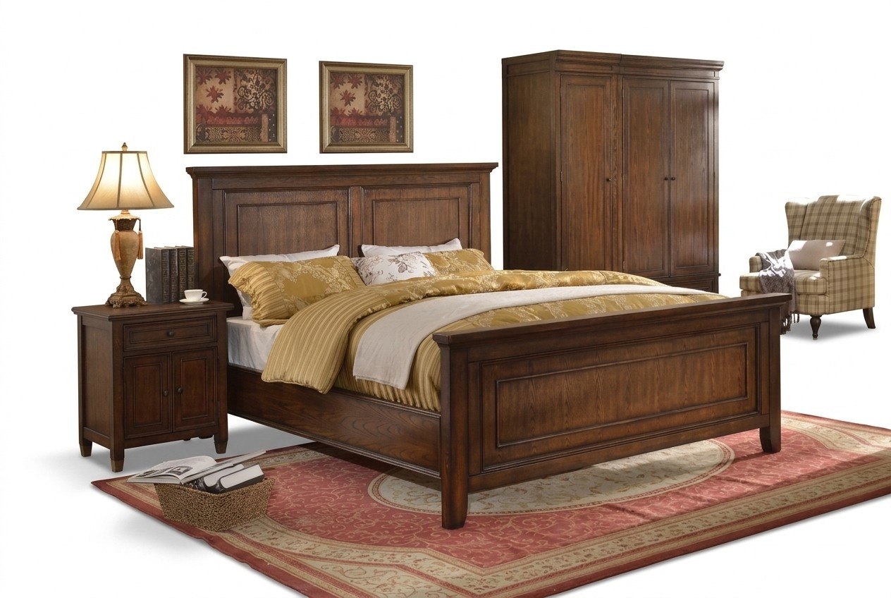 Designer Schlafzimmer MÃ¶bel 5tlg Komplett Set Bett Nachttisch Kleiderschrank Neu