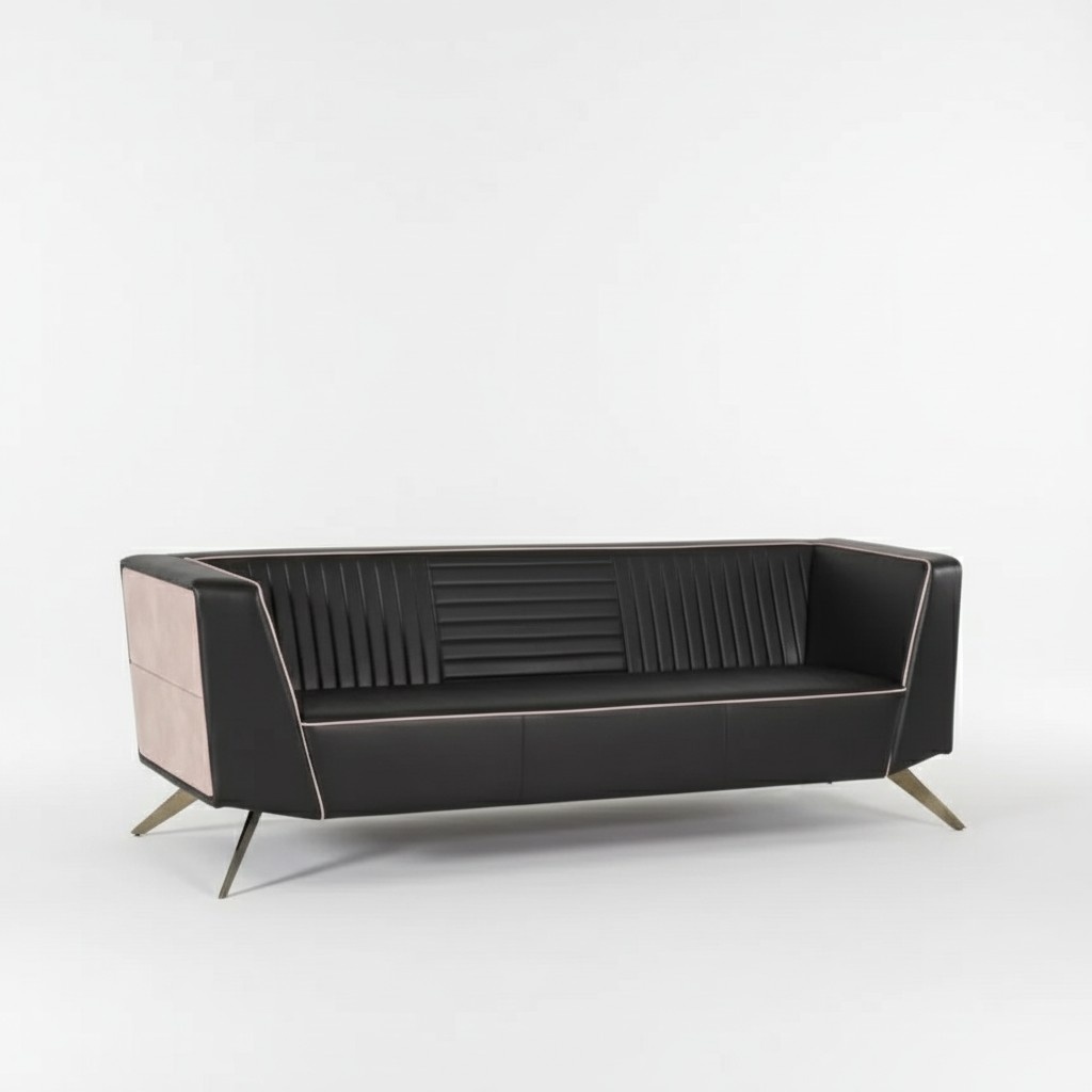 Designer Schwarzes Polstersofa StoffmÃ¶bel ArbeitszimmermÃ¶bel BÃ¼ro Couch