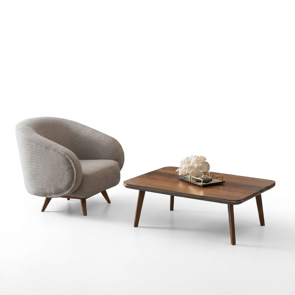 Designer Sessel Polstersessel Loungesessel Couchtisch Stoff Wohnzimmer