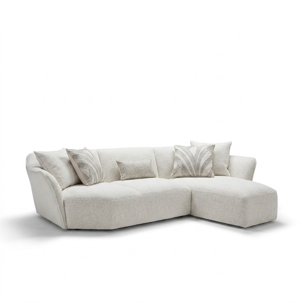 Designer Sofa Couch WeiÃ Einrichtung Wohnzimmer Ecksofa L-Form PolstermÃ¶bel
