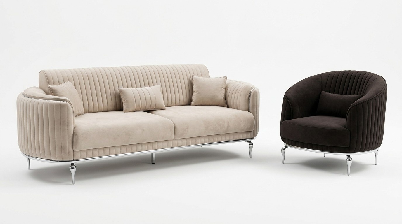 Designer Sofa Garnitur Sofa Couch Polster Set 3+1 Sitz Garnituren
