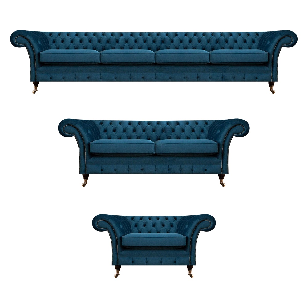 Designer Sofas Set Chesterfield Wohnzimmer Sofagarnitur Couch PolstermÃ¶bel 4+2+1