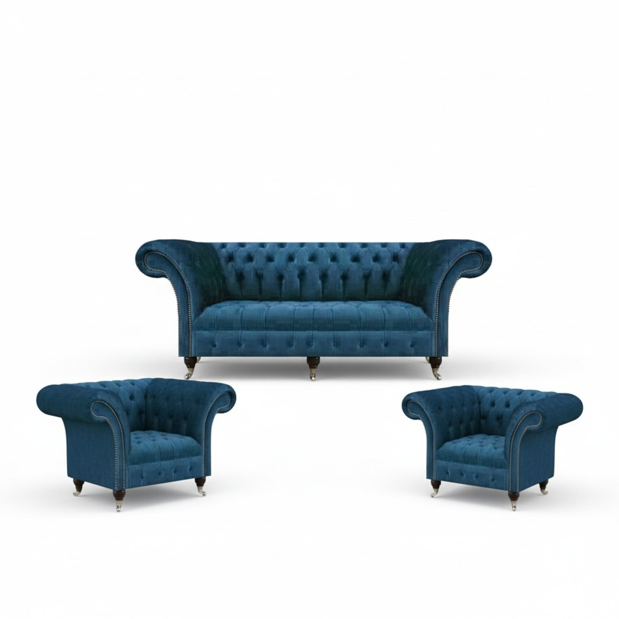 Designer Sofas Set Komplett 3tlg Modern Chesterfield Garnitur Couchen SitzmÃ¶bel