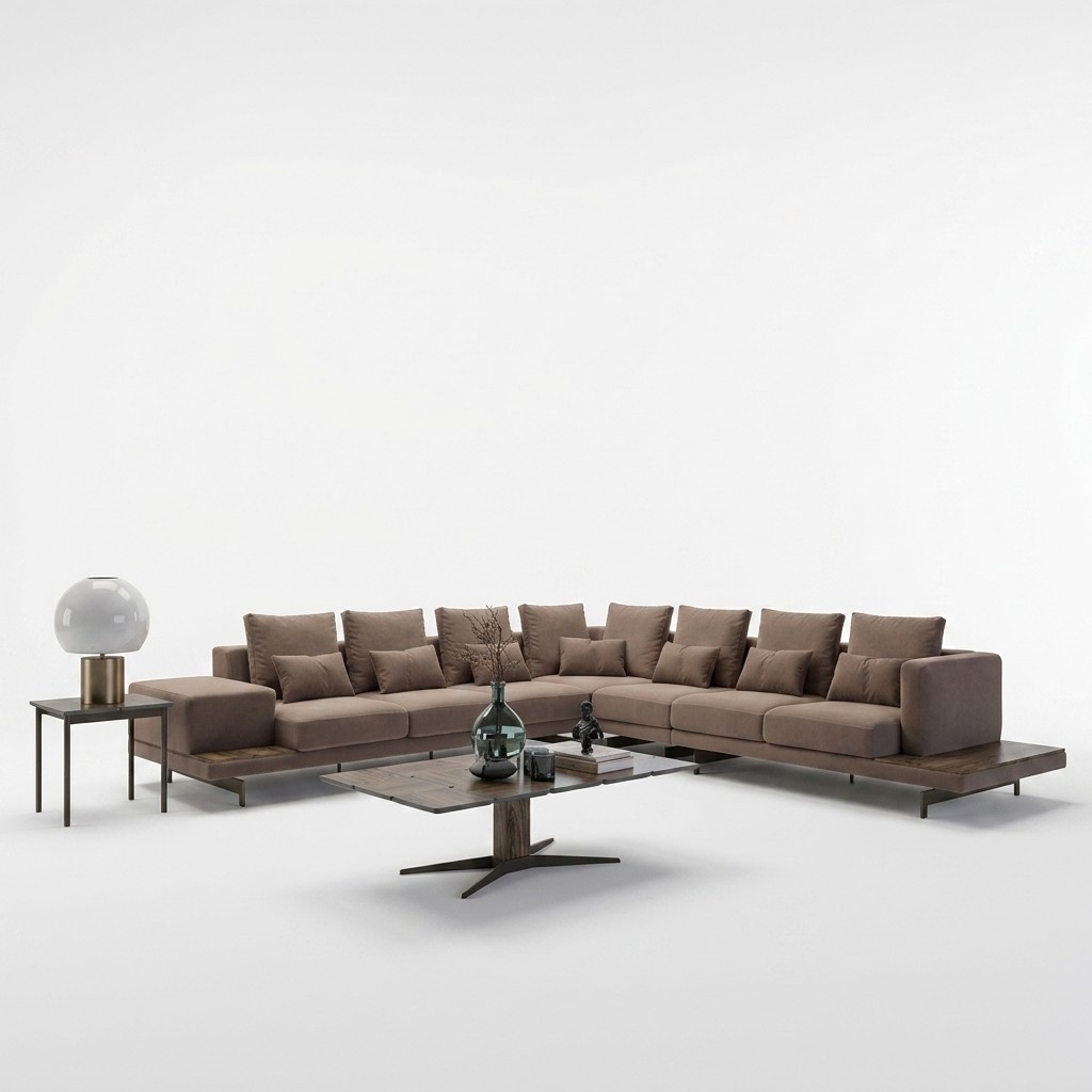 Designer Wohnzimmer Set 3tlg PolstermÃ¶bel Ecksofa L-Form Couchtisch