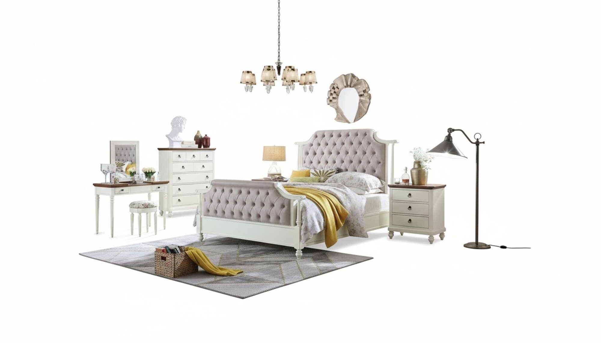 Doppel Bett Klassische Betten Kolonial Textil Betten Chesterfield GrÃ¼nderzeit