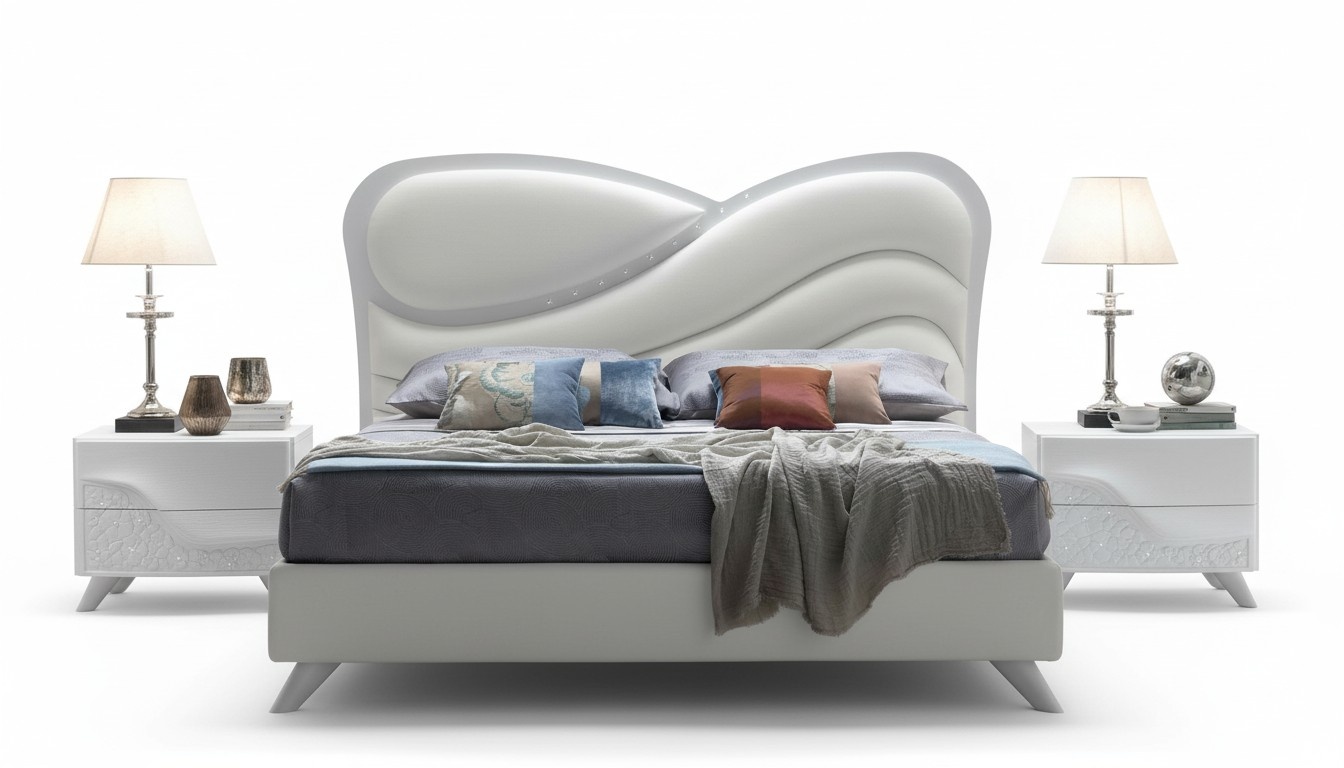 Doppelbett Bett Bettrahmen Bettgestelle WeiÃ Doppel Modern Luxus Italy Stil Neu