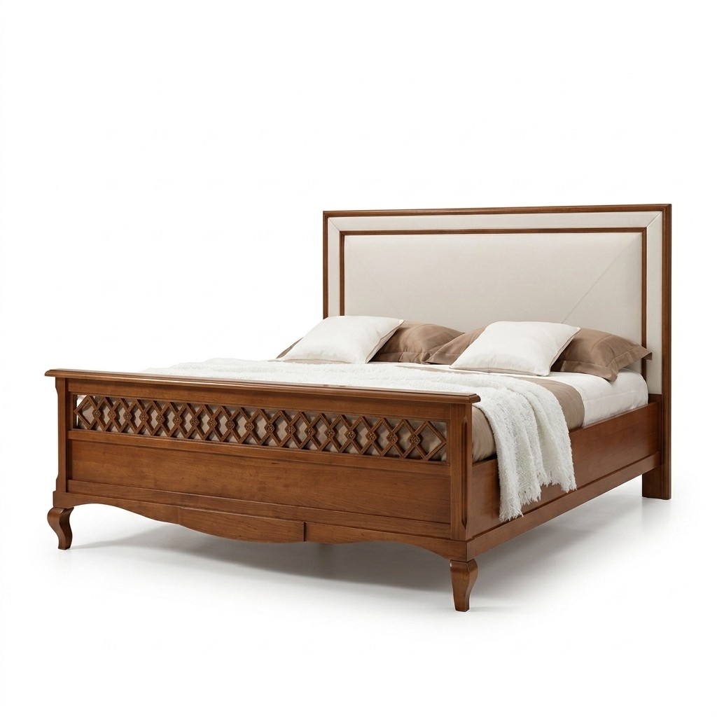 Doppelbett Betten Schlafzimmer MÃ¶bel Massivholz Vaccari cav giovanni Neu Bett