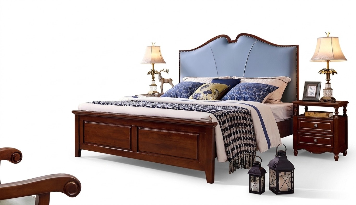 Doppelbett Luxus Schlafzimmer Holz Bett Polster Bettrahmen MÃ¶bel