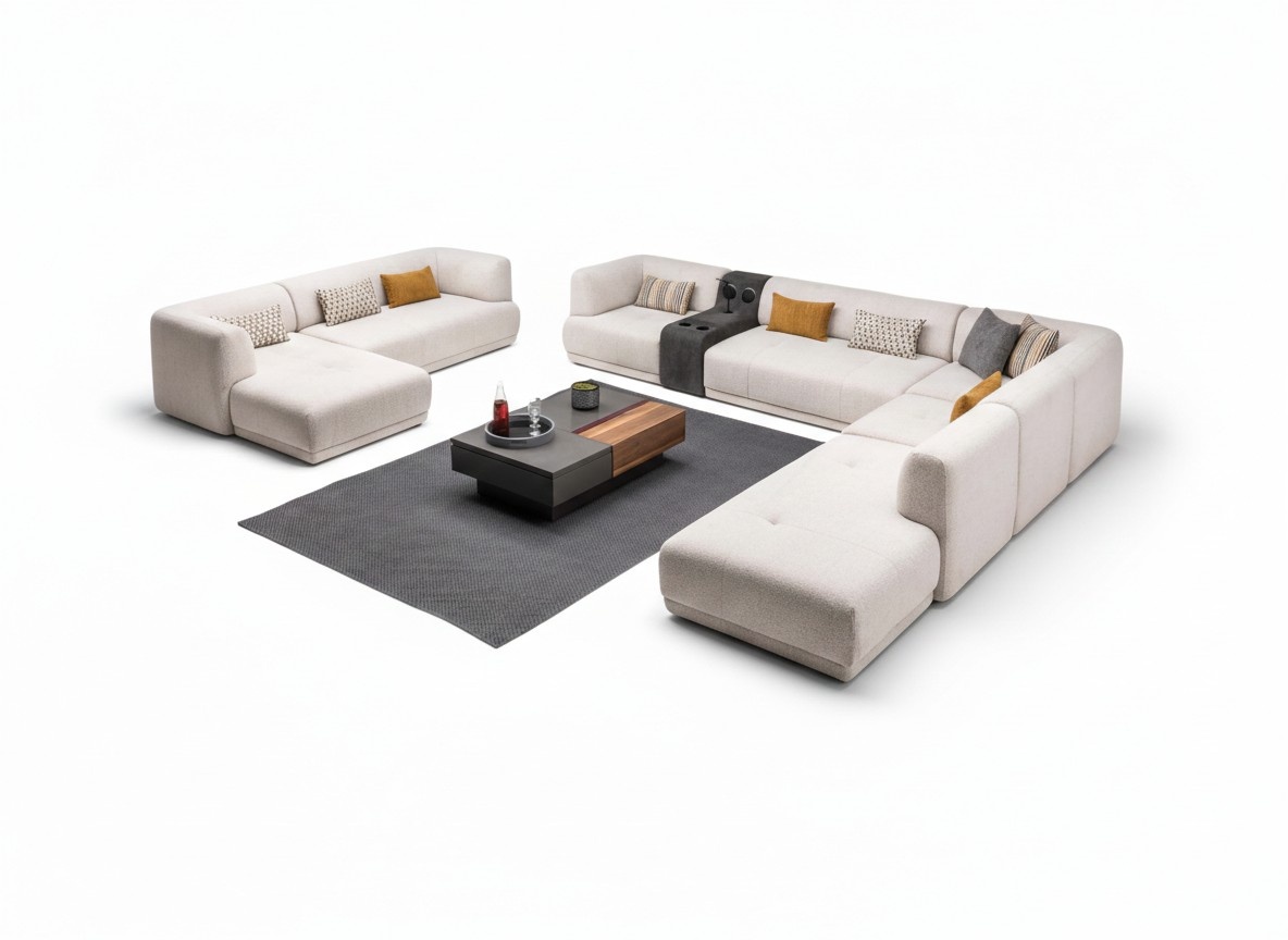 Eckgarnitur Wohnlandschaft GroÃe Sofas L form Polstersofa Couch Stoff