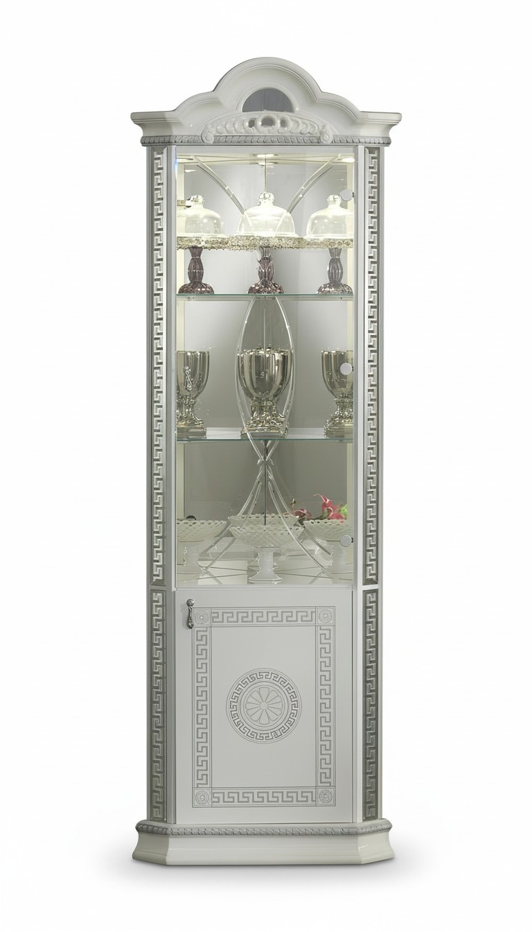Eckschrank Luxus Vitrine Vitrinen Schrank Holz SchrÃ¤nke Italienische Stil